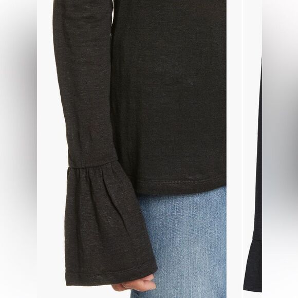 FRAME Ruffle Cuff Linen Top - Picture 4 of 8